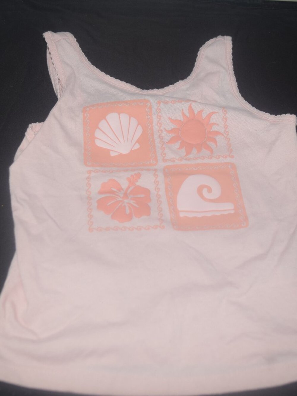 Girls Tropical Beach Graphic Tank Top size 4